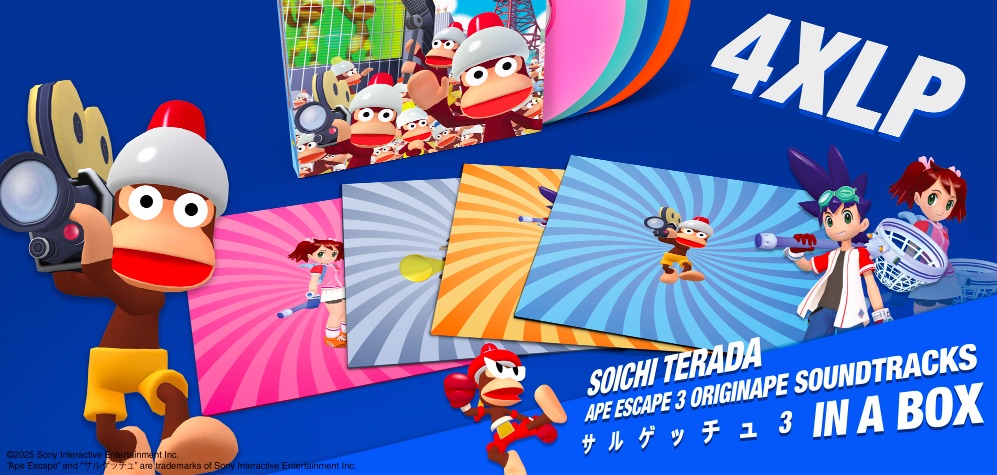 Preorders open for Ape Escape 3 Originape Soundtracks in a Box (4XLP)