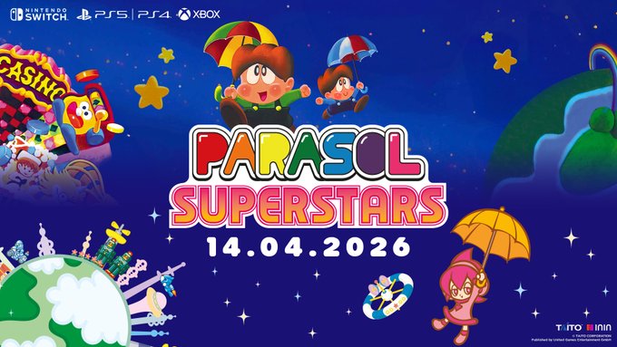 Parasol Superstars slated for release on April 14th, published by ININ Games