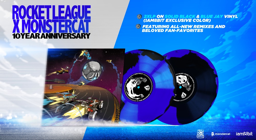 iam8bit presses Rocket League x Monstercat: 10 Year Anniversary 2xLP